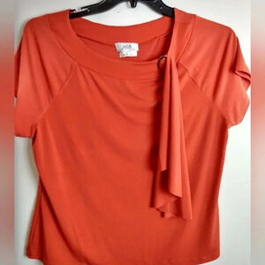Women's Orange Fashion Short Sleeve Blouse Size XL